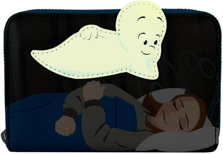 Loungefly Casper the Friendly Ghost Glow Zip Around Wallet, Multicolor, Zip Around Wallet