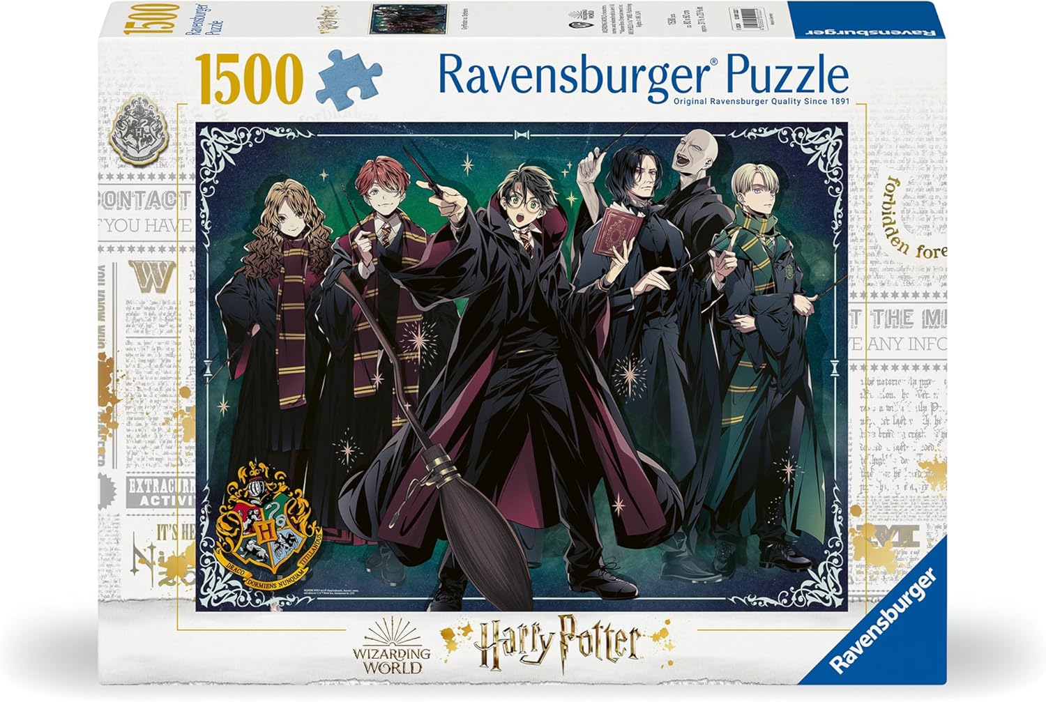 Ravensburger Puzzle 12001222 - Gryffindor vs. Slytherin - 1500 Teile Puzzle für Erwachsene und Kinder ab 14 Jahren, Harry Potter Puzzle, Harry Potter Geschenke