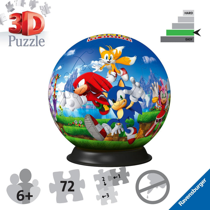 Ravensburger Sonic The Hedgehog Hedghog - 3D Puzzles for Kids Age 6 Years Up - 72 Pieces - No Glue Required
