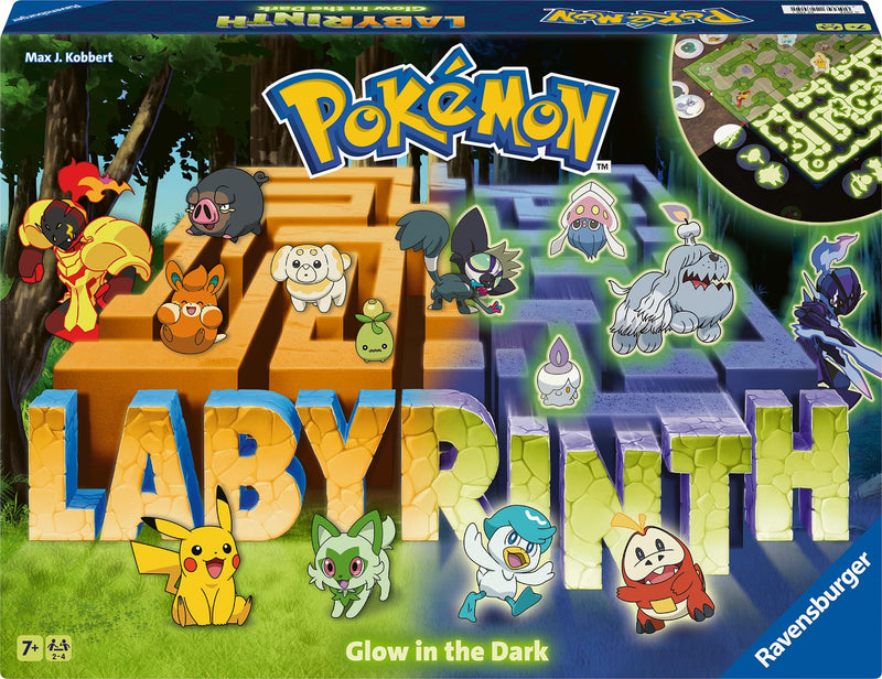 Ravensburger – Jeu de société – Labyrinthe Pokémon Phosphorescent – Jeu de Plateau - Jeu de réflexion - Enfant et Famille – 2 à 4 Joueurs dès 7 Ans – Mixte – 22705 (Multilingue – Français Inclus