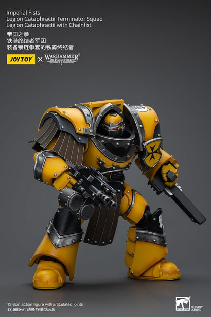 JoyToy Warhammer 40K: Imperial Fists Legion Cataphractii Terminator Squad Legion Cataphractii with Chainfist 1:18 Scale Figure