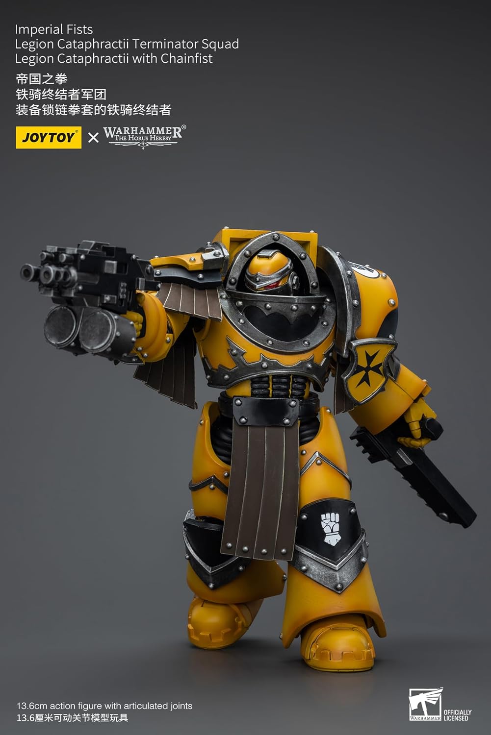 JoyToy Warhammer 40K: Imperial Fists Legion Cataphractii Terminator Squad Legion Cataphractii with Chainfist 1:18 Scale Figure