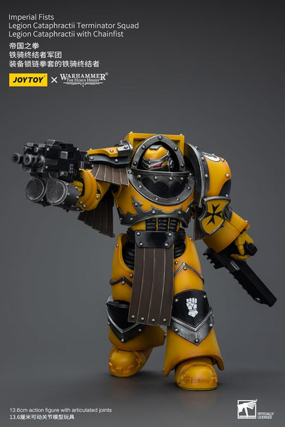 JoyToy Warhammer 40K: Imperial Fists Legion Cataphractii Terminator Squad Legion Cataphractii with Chainfist 1:18 Scale Figure