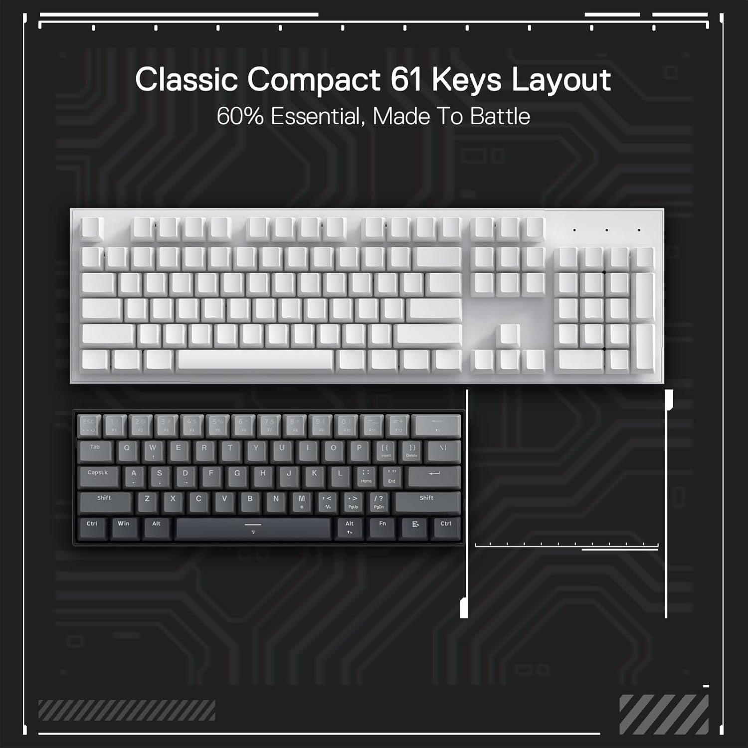 Redragon K617 Magnetic Switch Rapid Trigger Gaming Keyboard, 60% Wired Mechanical Keyboard with 8K Hz Polling rate (0,1ms), Hyper-Fast 0,2 mm Actuation Custom Switch regolabile tramite software, Misty