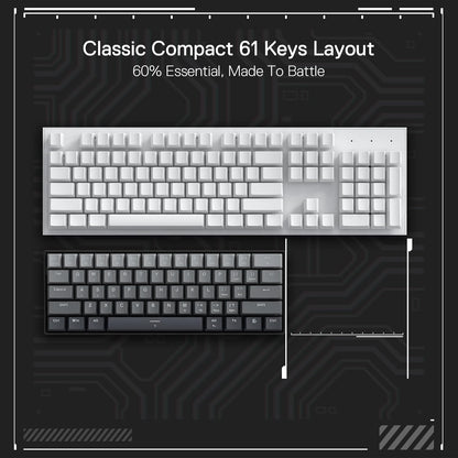 Redragon K617 Magnetic Switch Rapid Trigger Gaming Keyboard, 60% Wired Mechanical Keyboard with 8K Hz Polling rate (0,1ms), Hyper-Fast 0,2 mm Actuation Custom Switch regolabile tramite software, Misty