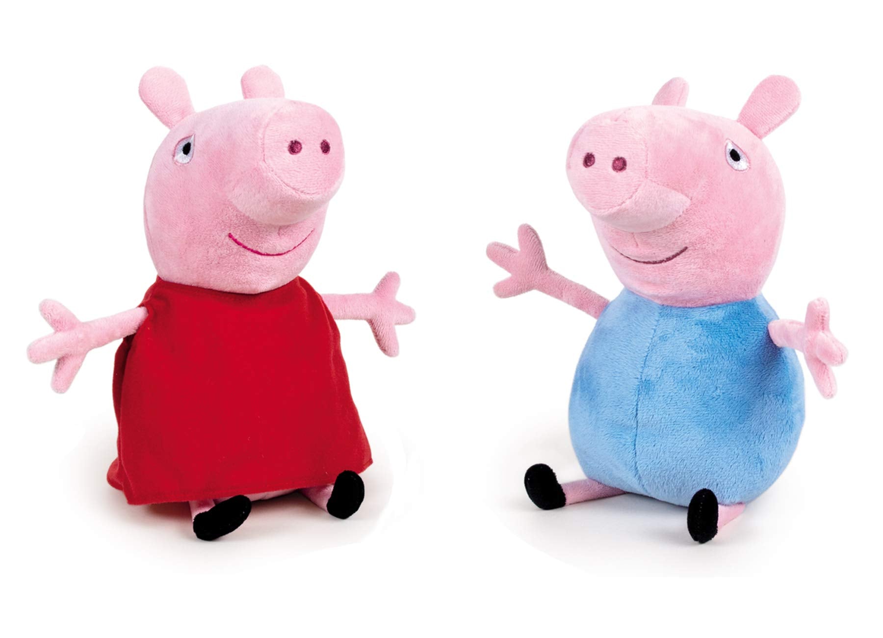 Play by Play Peppa Pig - Confezione da 2 peluche Peppa Pig e George 20 centimetri - Qualità Super Soft, multicolore