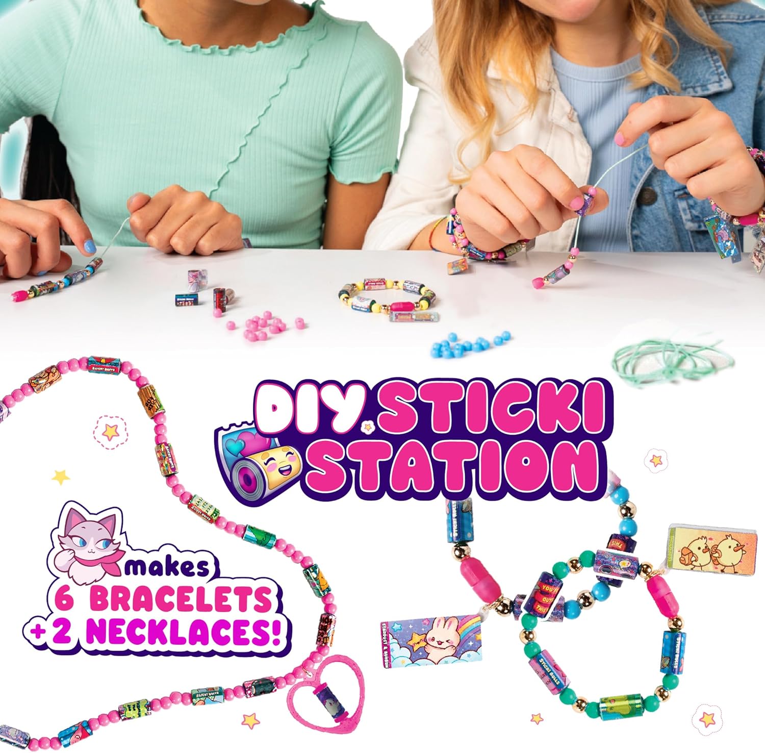 Sky Castle Sticki Rolls Sticki Station, adesivi condivisibili indossabili, kit fai da te per gioielli, braccialetti e collane
