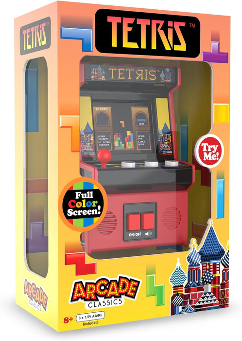 Mini Tetris Arcade Game Machine, Retro Classic Arcade Electronic Toy with New TFT Color Screen, Authentic Miniature Replica, Ages