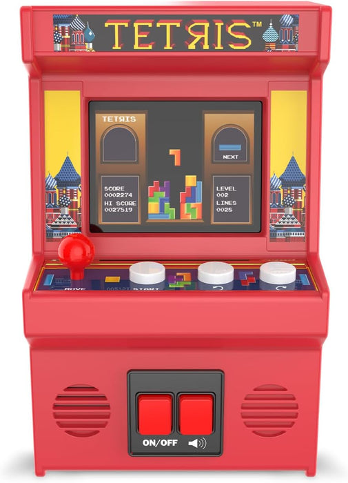 Mini Tetris Arcade Game Machine, Retro Classic Arcade Electronic Toy with New TFT Color Screen, Authentic Miniature Replica, Ages