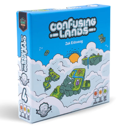 Confusing Lands | Whimsical Themed Travel Size Board Game You Can Play Anywhere | Strategic Card Placement Game | Solo Game Mode | 1-2 Players, Ages 10+ | Easy to Learn and Play | Tiny Game Series