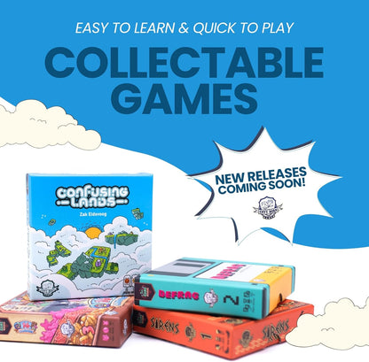 Confusing Lands | Whimsical Themed Travel Size Board Game You Can Play Anywhere | Strategic Card Placement Game | Solo Game Mode | 1-2 Players, Ages 10+ | Easy to Learn and Play | Tiny Game Series