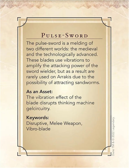 Dune: Asset Cards - Agent Expansion Deck - Dune Adventures in The Imperium, 56 Cards RPG Expansion, Accessory Pack, Each Card Details an Individual Asset, Role-Playing Game