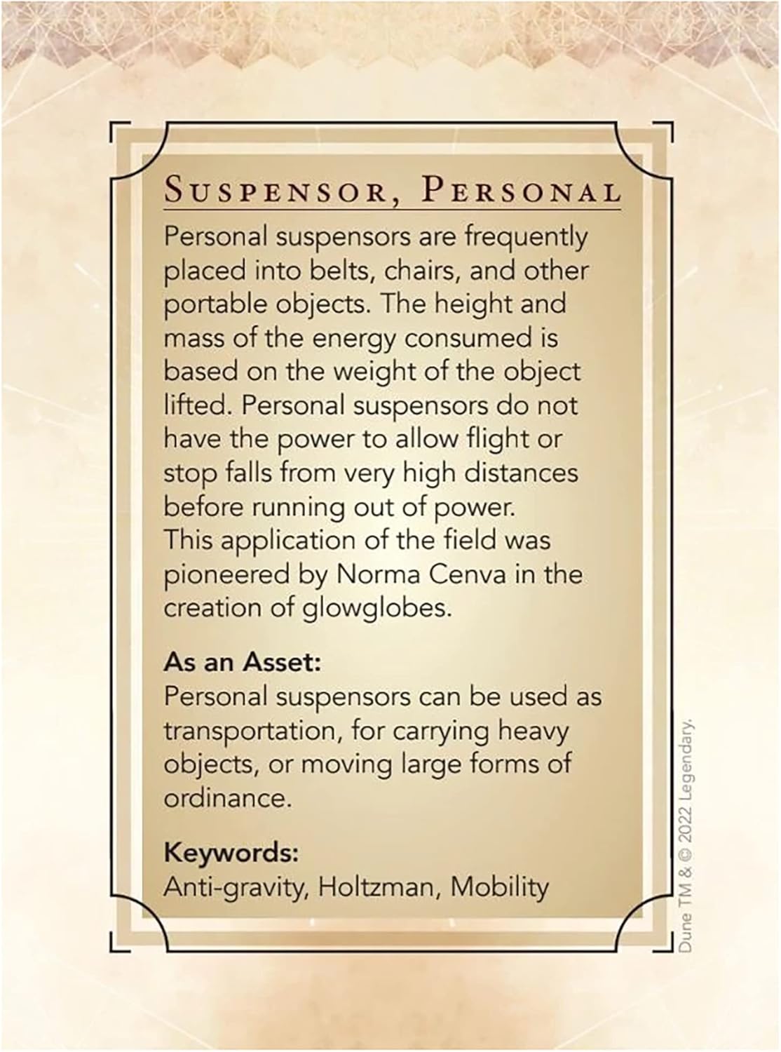 Dune: Asset Cards - Agent Expansion Deck - Dune Adventures in The Imperium, 56 Cards RPG Expansion, Accessory Pack, Each Card Details an Individual Asset, Role-Playing Game