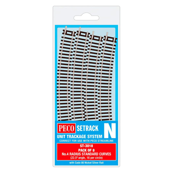 Peco ST-3018 Setrack Standard Curve Track Radius 4 333.4mm (8