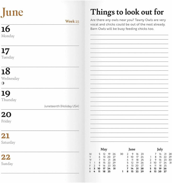 Carousel Calendars RSPB Slim Diary 2025 (PFP)