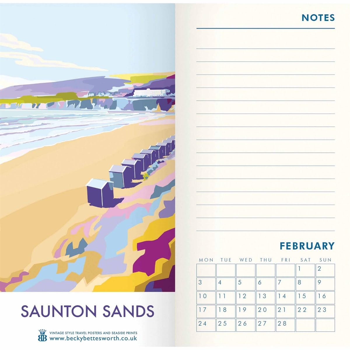 Carousel Calendars British Coastlines by Becky Bettesworth Slim Diary 2025 (PFP)