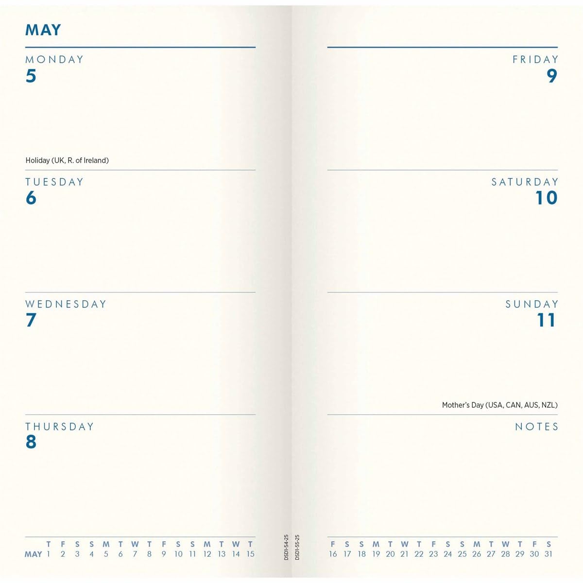 Carousel Calendars British Coastlines by Becky Bettesworth Slim Diary 2025 (PFP)