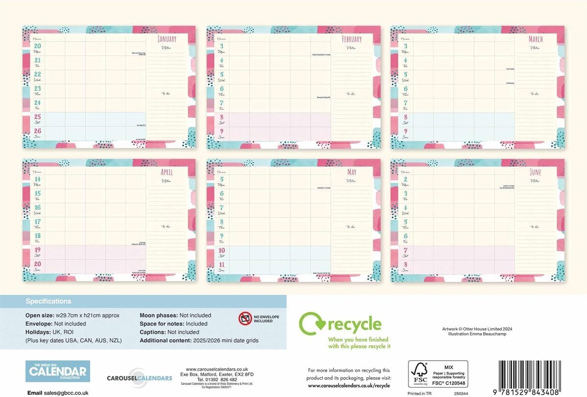 Another Fabulous Year Sherbet Wishes (Week To View) A4 Planner 2025