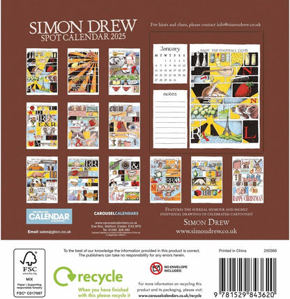 Simon Drew Easel Calendar 2025 (PFP)
