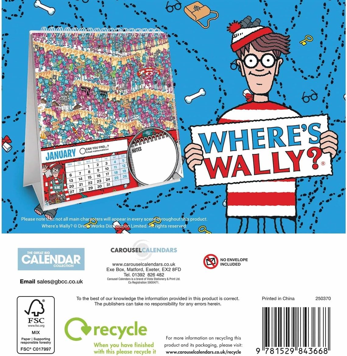 Wheres Wally Easel Calendar 2025 (PFP)