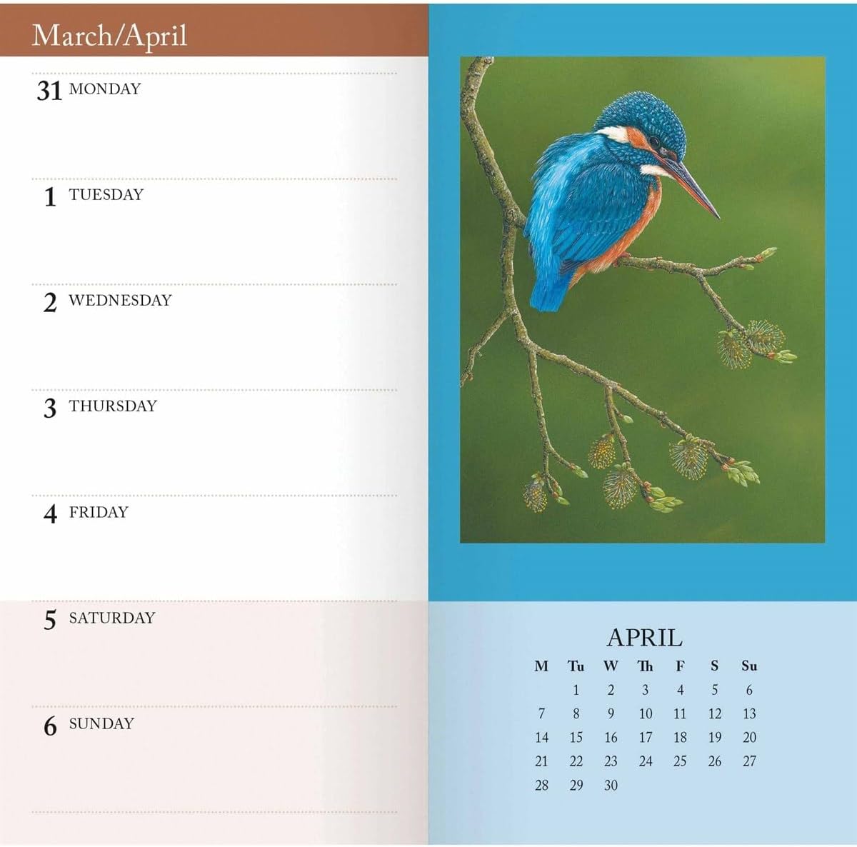 Carousel Calendars British Wildlife in Art by Robert Fuller Slim Diary 2025 (PFP)