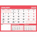 Red & Black Large Boldtype Landscape A4 Calendar 2025
