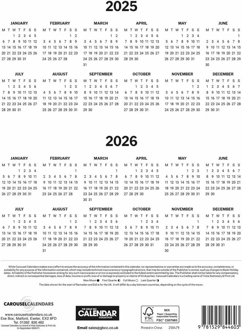 Red & Black Monthly Engagement Portrait A4 Calendar 2025