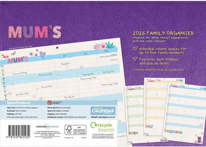 Mums Fabric & Buttons (Month To View) A4 Planner 2025 (PFP)