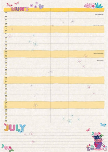 Mums Fabric & Buttons (Month To View) A4 Planner 2025 (PFP)