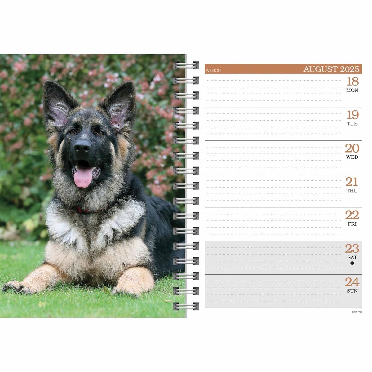 Carousel Calendars German Shepherds A5 Diary 2025 (PFP)