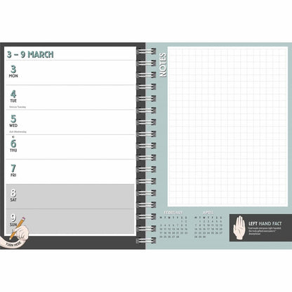 2025 Left Handed A5 Diary Wiro