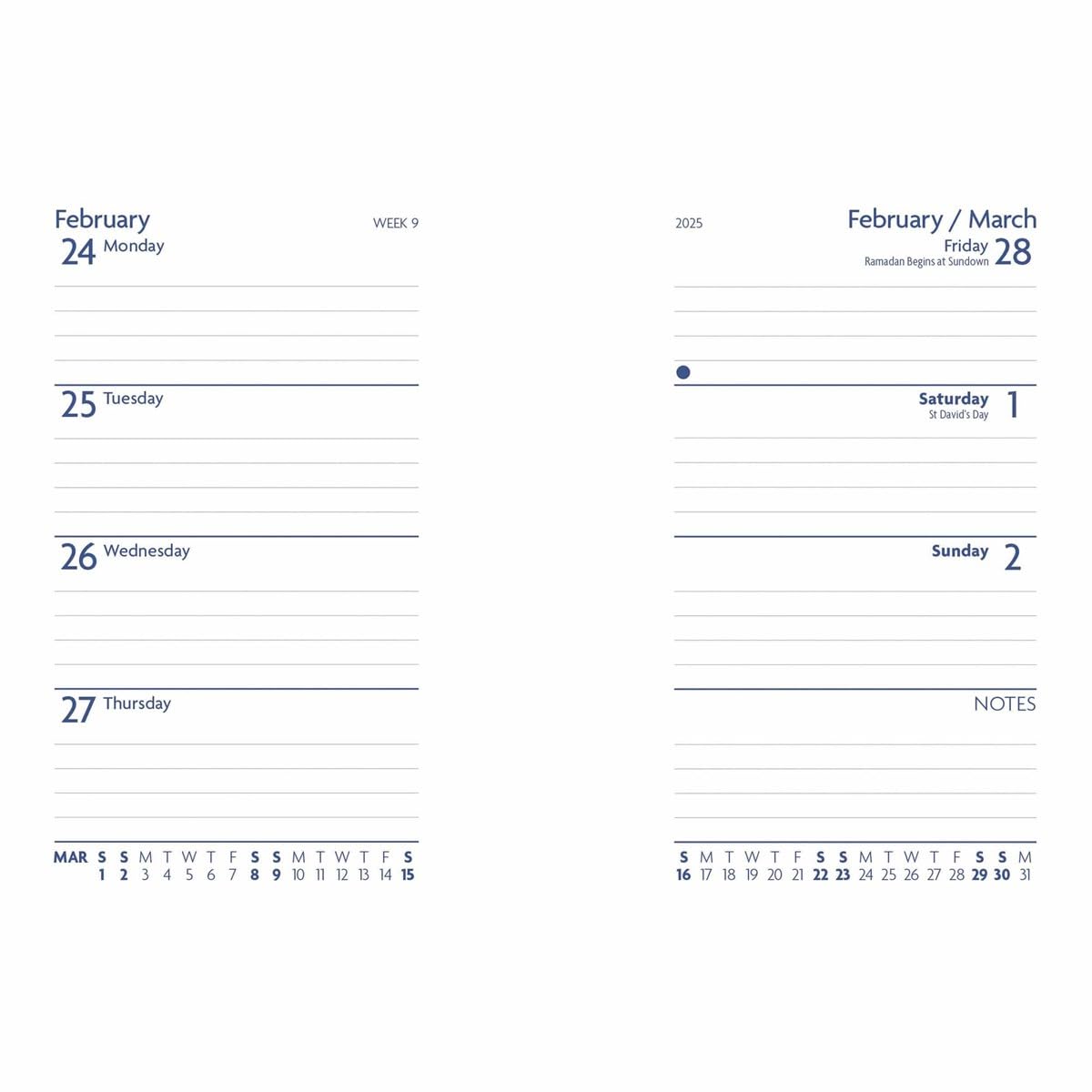 2025 Fashion Diary Charcoal Pocket Diary