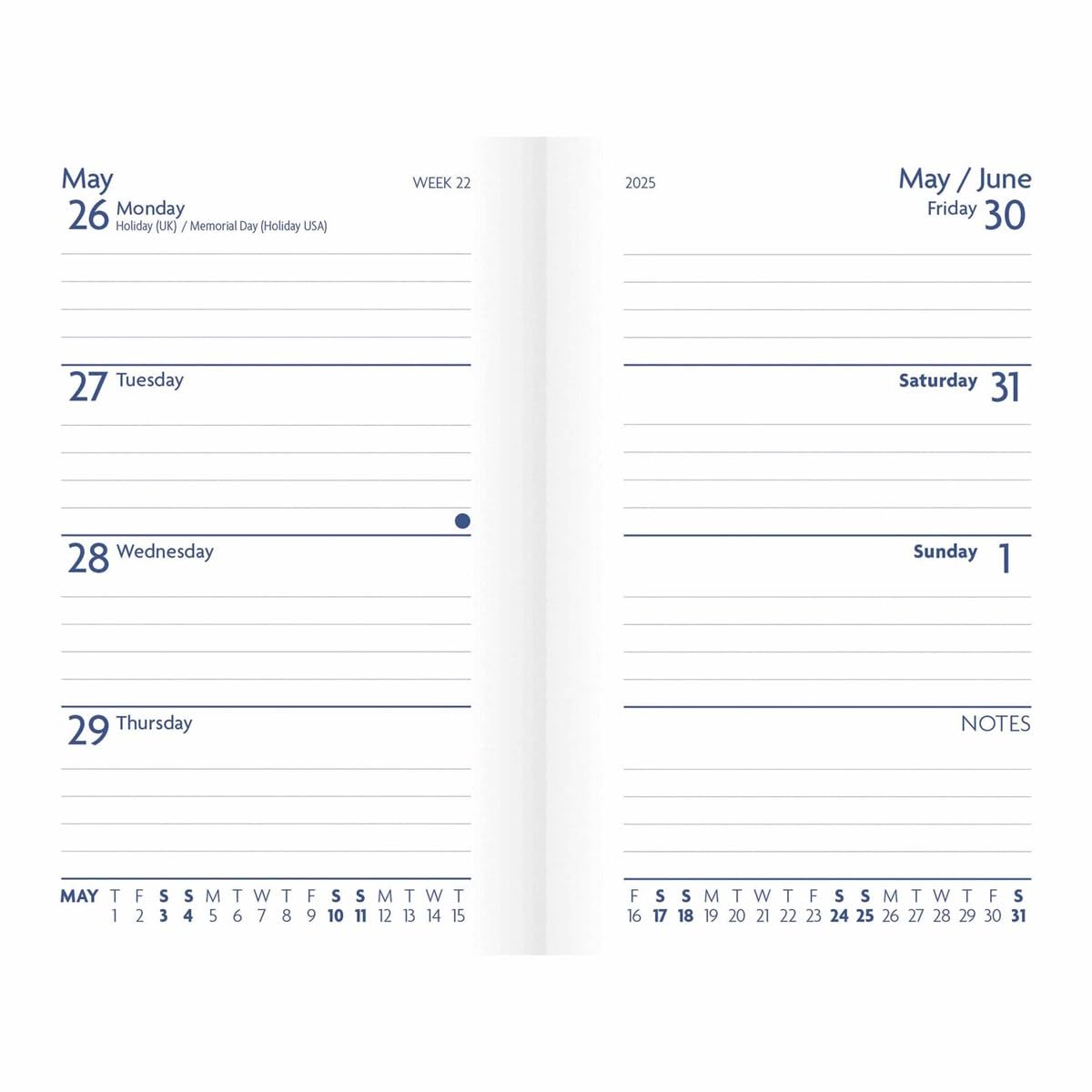 2025 Fashion Diary Purple Soft Touch Pocket Diary