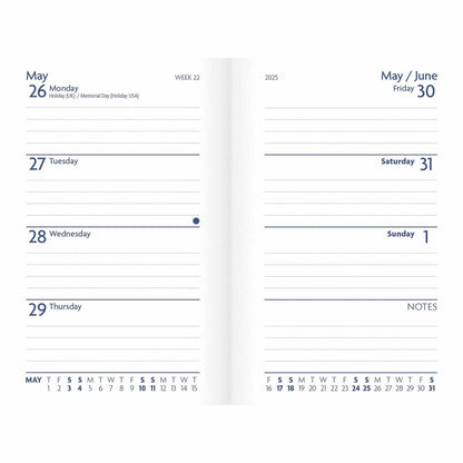 2025 Fashion Diary Purple Soft Touch Pocket Diary