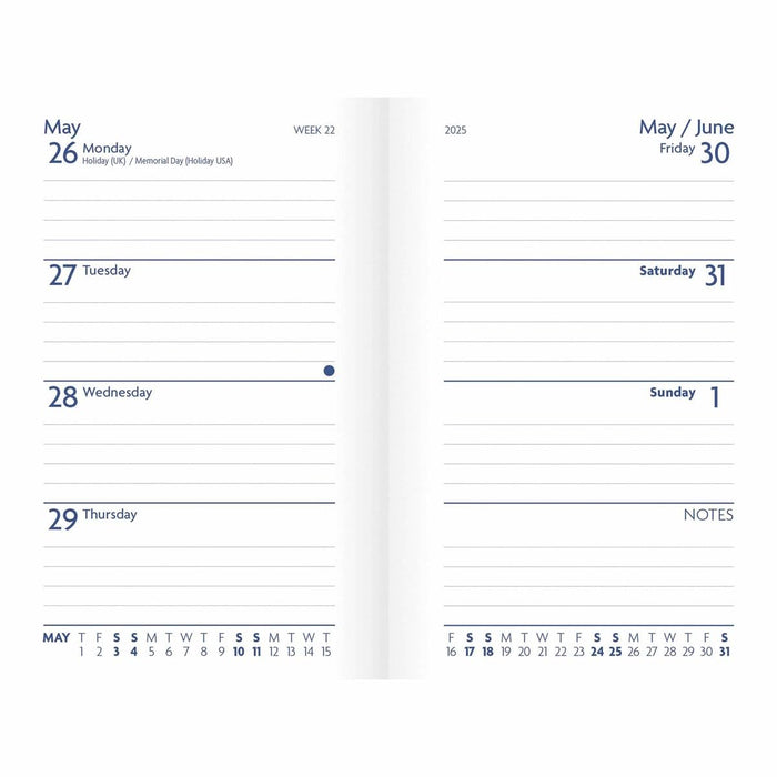 2025 Fashion Diary Purple Soft Touch Pocket Diary