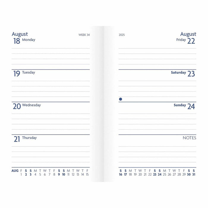 2025 Fashion Diary Purple Soft Touch Pocket Diary