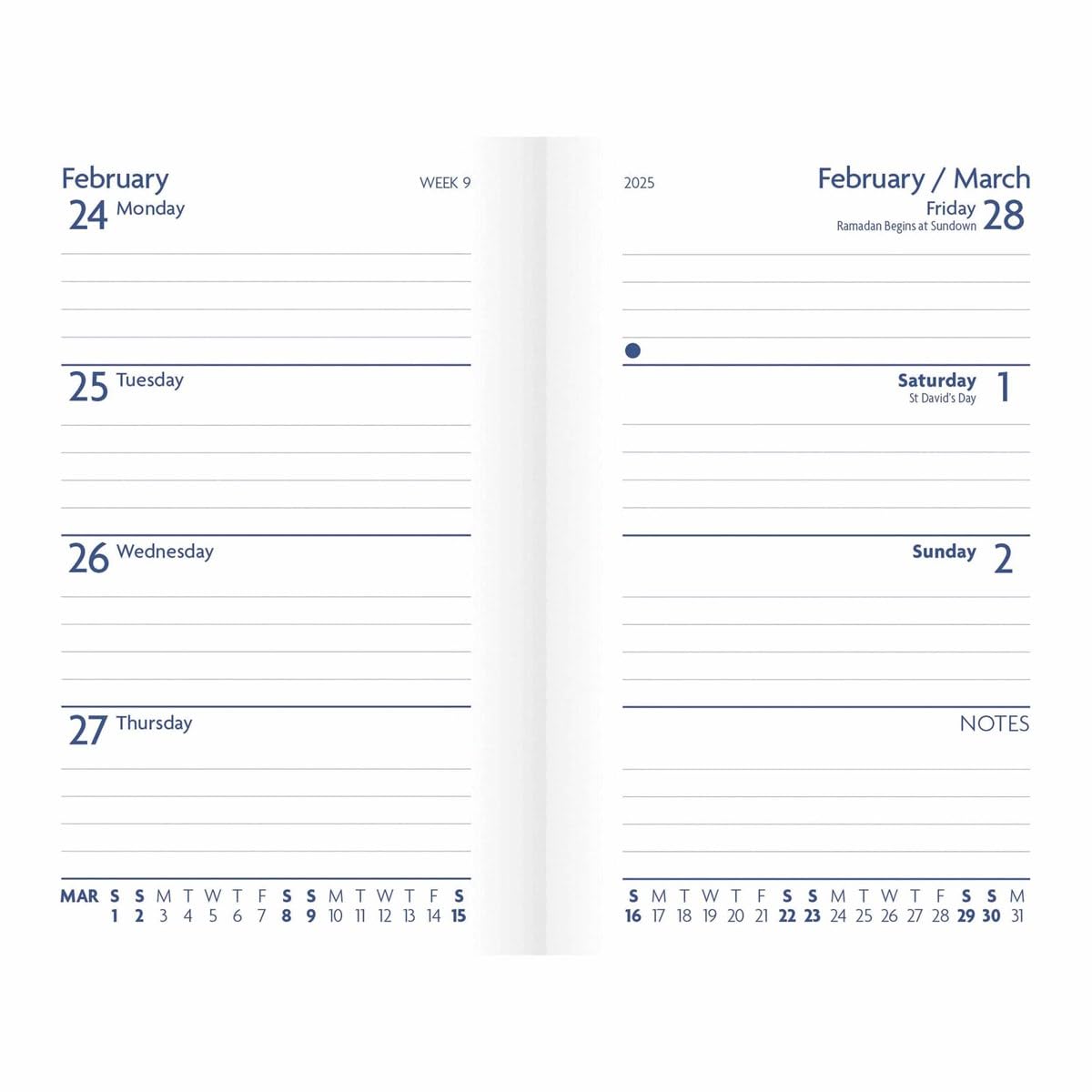 2025 Fashion Diary Purple Soft Touch Pocket Diary