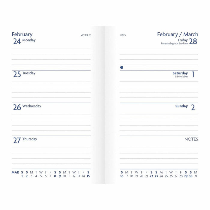 2025 Fashion Diary Purple Soft Touch Pocket Diary