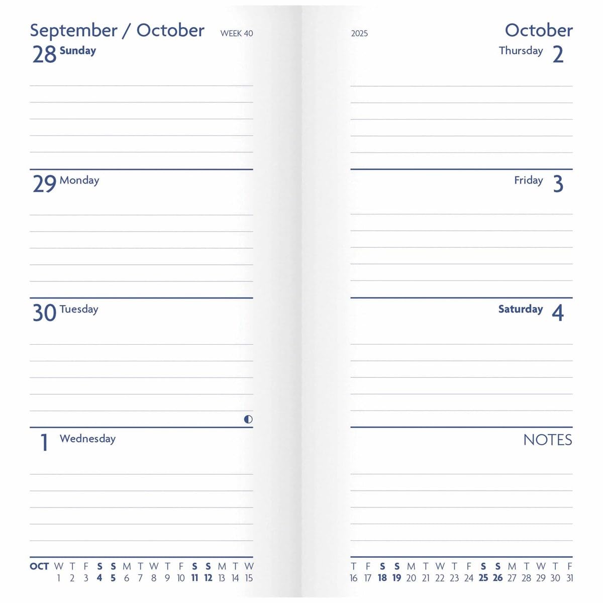 Carousel Calendars Fashion Diary (Sunday Start) Charcoal Slim Diary 2025 (PFP)