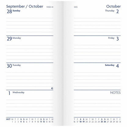 Carousel Calendars Fashion Diary (Sunday Start) Charcoal Slim Diary 2025 (PFP)