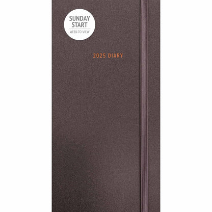 Carousel Calendars Fashion Diary (Sunday Start) Charcoal Slim Diary 2025 (PFP)
