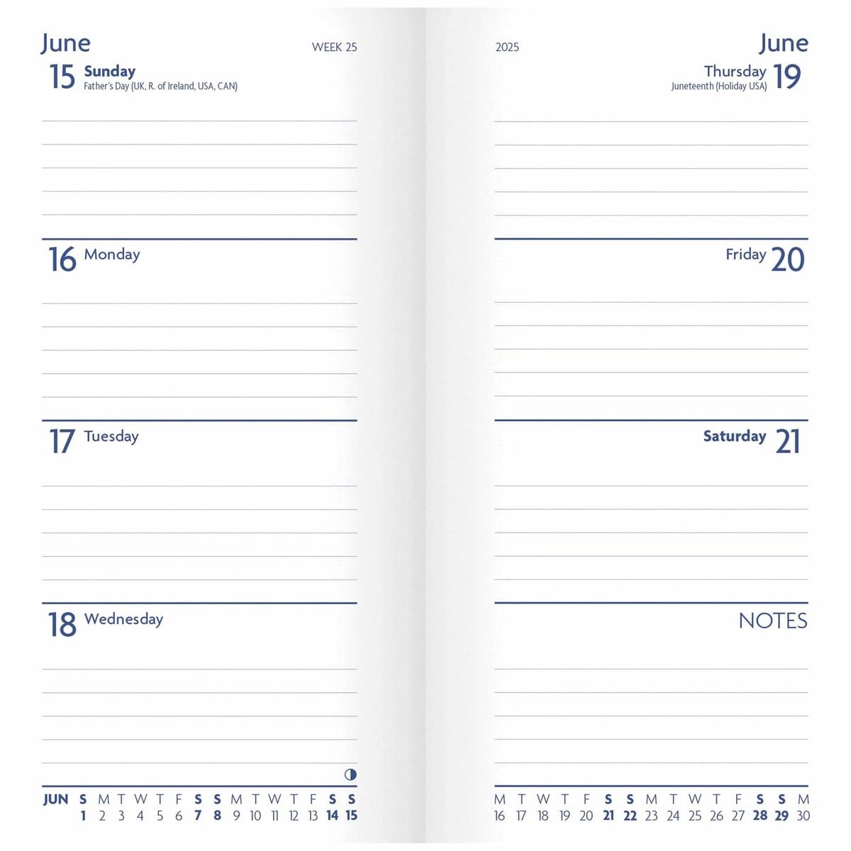 Carousel Calendars Fashion Diary (Sunday Start) Purple Soft Touch Slim Diary 2025 (PFP)