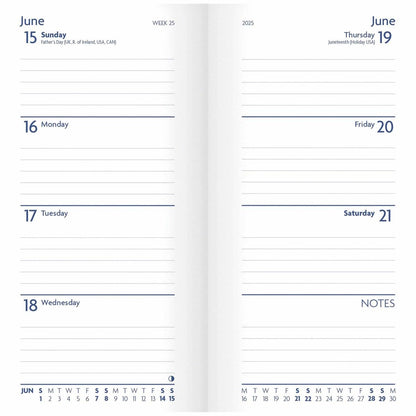 Carousel Calendars Fashion Diary (Sunday Start) Purple Soft Touch Slim Diary 2025 (PFP)