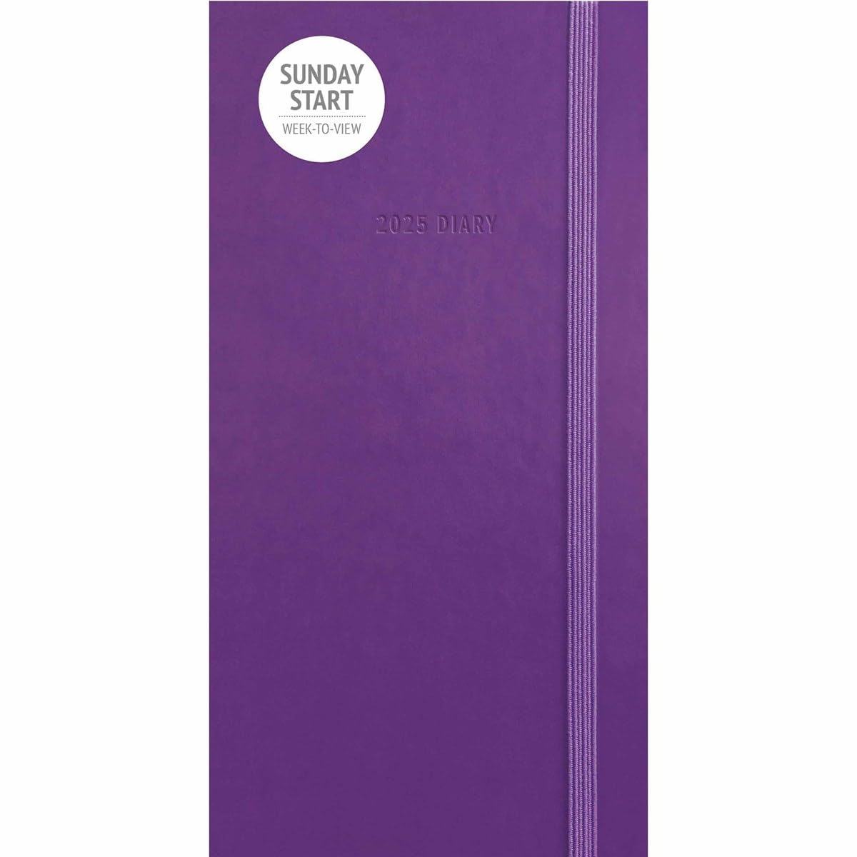 Carousel Calendars Fashion Diary (Sunday Start) Purple Soft Touch Slim Diary 2025 (PFP)