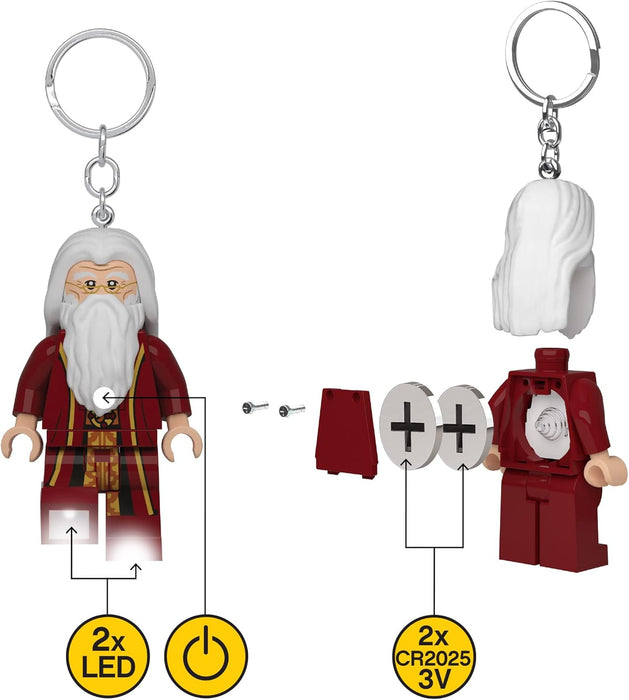 LEGO Harry Potter Keychain Light - Dumbledore - 3 Inch Tall Figure (KE197H), Maroon, S