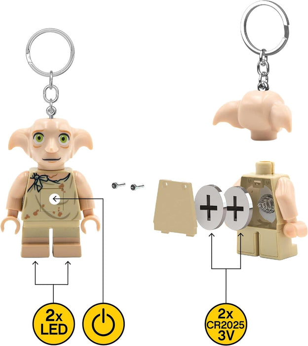 LEGO Harry Potter Keychain Light - Dobby - 2.5 Inch Tall Figure (KE202H), Beige, S