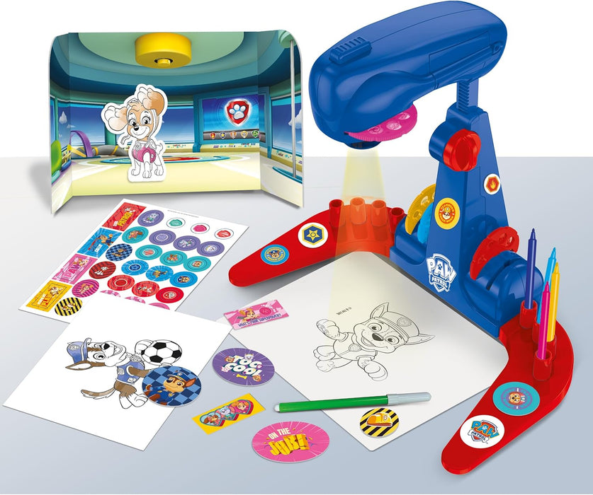 Lisciani - PAW PATROL - Projector Drawing School - Creative Drawing Set for Children from 5 Years - Learn to Draw by Projecting your Favourite Characters - Made in Italy