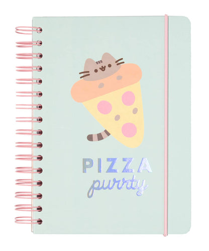 Grupo Erik Bullet Journal Dotted A5 Pusheen Foodie - Hard Cover Notizblock A5 Ringbuch Notizbuch A5 Dotted mit Hologramm Cover Tagebuch Türkis