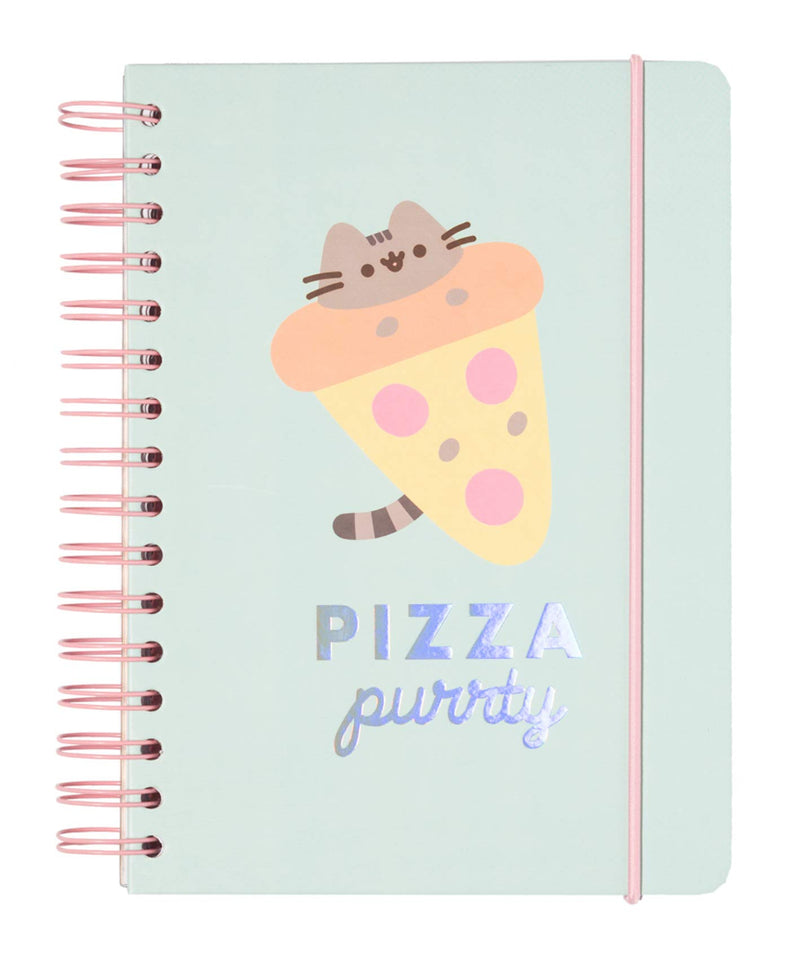 Grupo Erik Bullet Journal Dotted A5 Pusheen Foodie - Hard Cover Notizblock A5 Ringbuch Notizbuch A5 Dotted mit Hologramm Cover Tagebuch Türkis