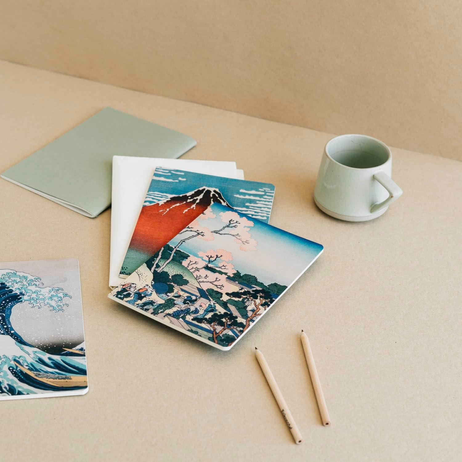 Grupo Erik Hokusai The Great Wave off Kanagawa Pack Of 3 A5 Notebooks + Ball Pen